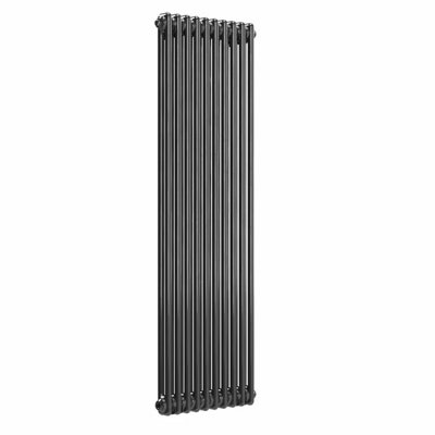 B&Q -  Vertical Black Nickel Lacquer Column Radiator2 Column 1500mm X 470mm