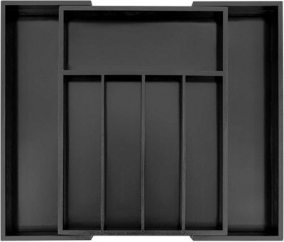 Mantraraj Bamboo Cutlery Drawer Organiser 5-7 Compartment Expandable Cutlery Tray For Drawer And Utensil Holder from B&Q