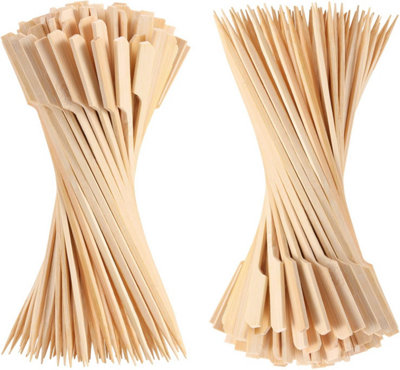 50Pcs Bamboo Paddle Skewers Bbq Sticks 18Cm Wooden Picks Fruit Kebab Cocktail Camping Party from B&Q