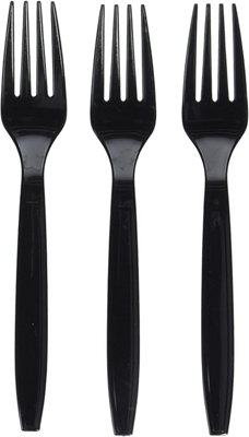 Econx Reusable Plastic Forks Black Fork 18Cm Disposable Cutlery For Parties Catering Weddings Pack Of 50 from B&Q