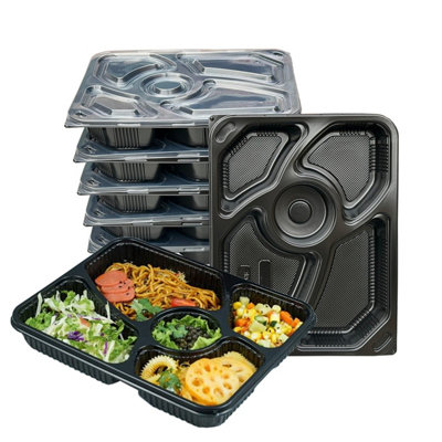 Econx 5 Compartment Takeaway Container Meal Prep Containers Microwavable Bpa Free Pp Plastic Lunch Take Away Box Pack Of 30 from B&Q