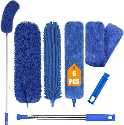 Mantraraj Extendable Feather 6Pcs Duster Cleaning KitMicrofiber With Telescoping Extension Pole 100 Inch from B&Q