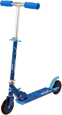 Evo Inline Kids Scooter Adjustable Height Handle & Easy Foldable For Kids Age 5+(Blue) from B&Q