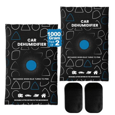Mantraraj Unisex Black 1 Kg Reusable Car Dehumidifier Dry Bag Moisture Killer Absorber Pad In | Size: 2 Pack - Image 3