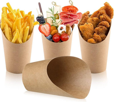 Econx 12Oz Kraft French Fries Holder Disposable Chip Cones For Crisps Charcuterie Cups For Ice Cream Fruits X 500Pk from B&Q