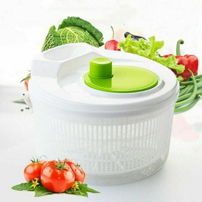 Mantraraj Salad Spinner Plastic Vegetable Large Veg Leaf Colander Dryer Drainer Bowl from B&Q