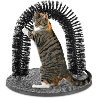 Mantraraj Cat Toy Arch Self Groome Pamper Feline With A Massage Grooming Rubbing Brush from B&Q