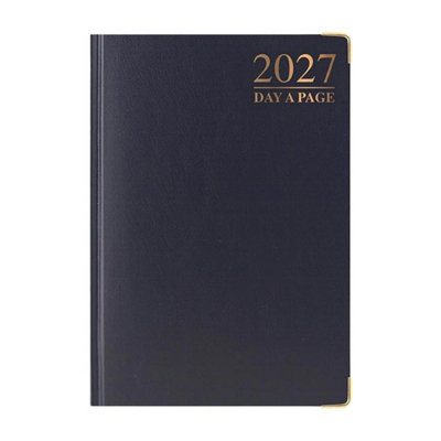 Mantraraj 2027 Diary A5 Page A Day Padded Case Bound Desk Diary Office Organiser Planner Black