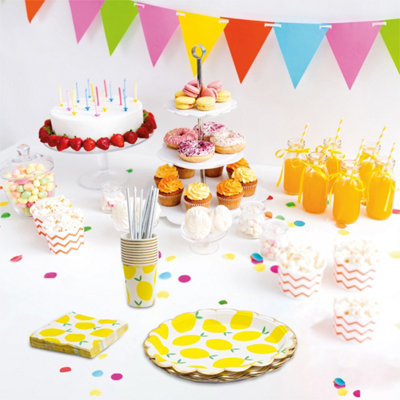 Cheetah 40 Piece Party Tableware Set Lemons from B&Q