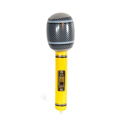 Cheetah Unisex Yellow Party Inflatable 30Cm Microphone In | Size: 1 Pack - Image 3