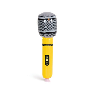 Cheetah Unisex Yellow Party Inflatable 20Cm Microphone In | Size: 1 Pack - Image 3