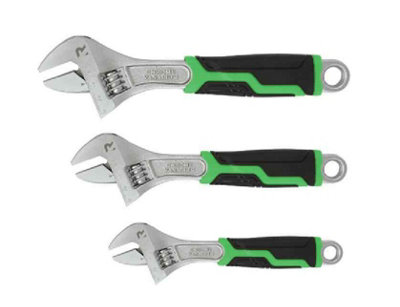 Rikä 3Pc Adjustable Wrench Set With Soft Grip HandlesDurable Trade And Diy Wrenches from B&Q