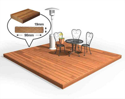 Edecks Balau Hardwood 90mm Timber Decking Kit (4.2M X 4.2M)No Handrails from B&Q