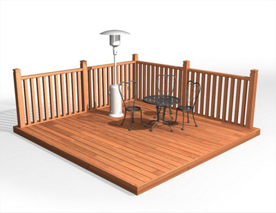 Edecks Balau Hardwood 90mm Timber Decking Kit (4.2M X 4.2M)With Handrails from B&Q