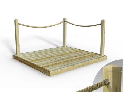 Edecks Standard Redwood Decking Kit (1.8M X 2.1M) With Hemp Rope Handrails (FixedCups) from B&Q