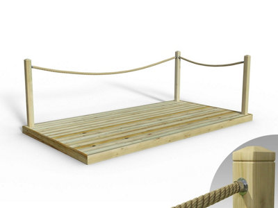 Edecks Standard Redwood Decking Kit (1.8M X 3.6M) With Black Rope Handrails (FixedCups) from B&Q