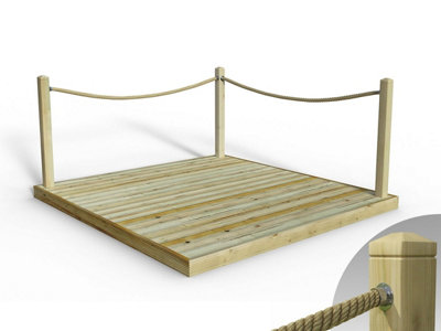 Edecks Standard Redwood Decking Kit (2.1M X 2.4M) With Hemp Rope Handrails (FixedCups) from B&Q
