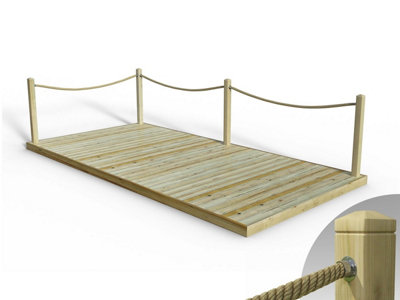Edecks Standard Redwood Decking Kit (2.4M X 4.8M) With Hemp Rope Handrails (FixedCups) from B&Q