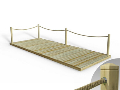 Edecks Standard Redwood Decking Kit (2.4M X 6M) With Hemp Rope Handrails (FixedCups) from B&Q