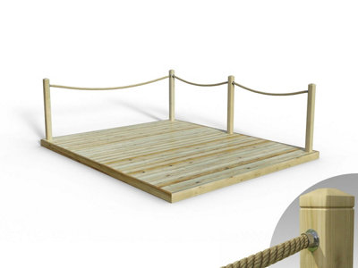 Edecks Standard Redwood Decking Kit (3M X 3.6M) With Hemp Rope Handrails (FixedCups) from B&Q