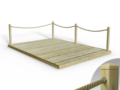 Edecks Standard Redwood Decking Kit (3M X 4.2M) With Black Rope Handrails (FixedCups) from B&Q