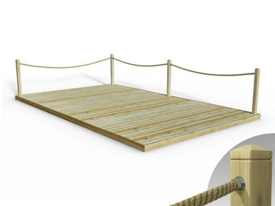 Edecks Standard Redwood Decking Kit (3.6M X 6M) With Hemp Rope Handrails (FixedCups) from B&Q