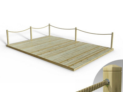 Edecks Standard Redwood Decking Kit (4.2M X 6M) With Hemp Rope Handrails (Hook And Eye) from B&Q