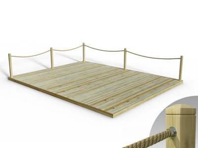 Edecks Standard Redwood Decking Kit (4.8M X 6M) With Black Rope Handrails (FixedCups) from B&Q