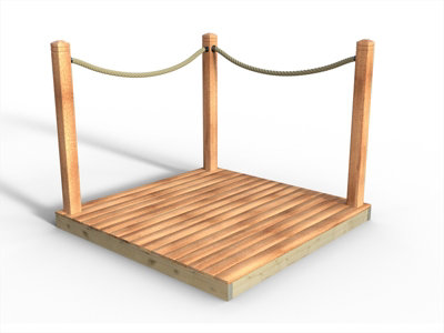 Edecks Balau Hardwood 145mm Timber Decking Kit (3.6M X 3.6M)With Rope Handrails from B&Q