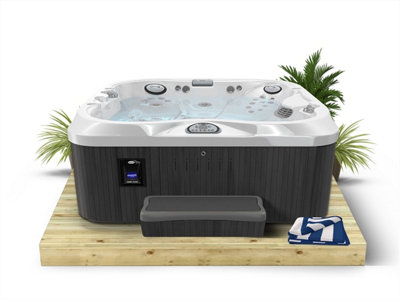 Edecks Standard Redwood 120mm Hot Tub Outdoor Garden Decking Kit 2.4M X 2.4M Pressure Treated Timber With No Handrails from B&Q