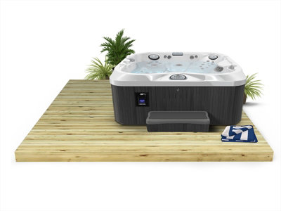 Edecks Standard Redwood 120mm Hot Tub Outdoor Garden Decking Kit 4.2M X 4.2M Pressure Treated Timber With No Handrails from B&Q