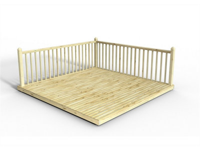 Edecks Anti Slip Discount Decking Kit Pressure Treated Timber (3.6M X 3.6M)Colonial Handrails from B&Q