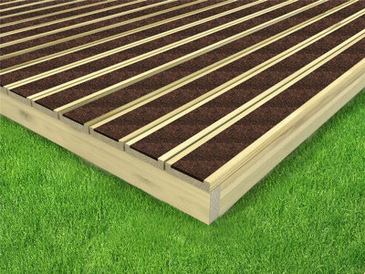 Edecks Walksure Anti Slip Decking KitCharcoal & Red Deck Boards With Joists & Fixings3.6M X 3.6M No Handrails from B&Q