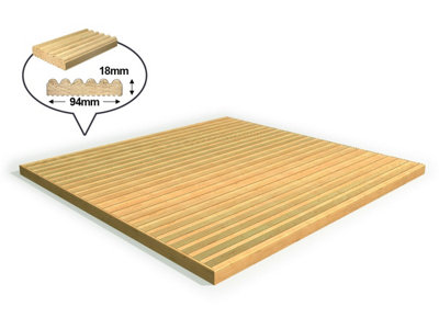 Edecks Discount Softwood Decking Kit Pressure Treated Boards With Joists & Fixings2.4M X 6M No Handrails from B&Q