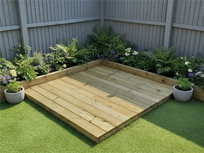 Edecks Standard Redwood Decking Kit145mm Deck Boards With Joists & Fixings1.8M X 1.8M No Handrails from B&Q