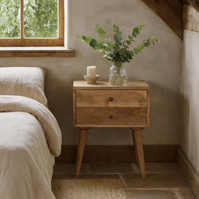 Wyld Haus Civita Modern Bedside TableSolid Mango Wood2 Drawers from B&Q