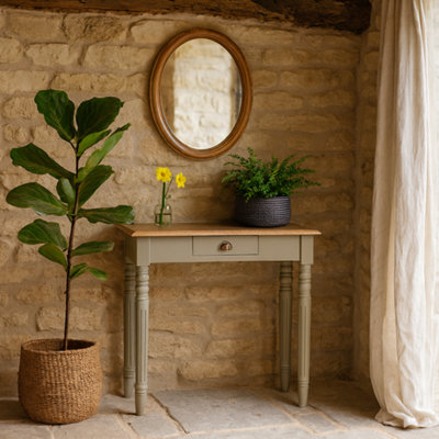 Wyld Haus Monteriggioni Hand-Painted Mango Wood Writing Desk With DrawerNordic Style from B&Q