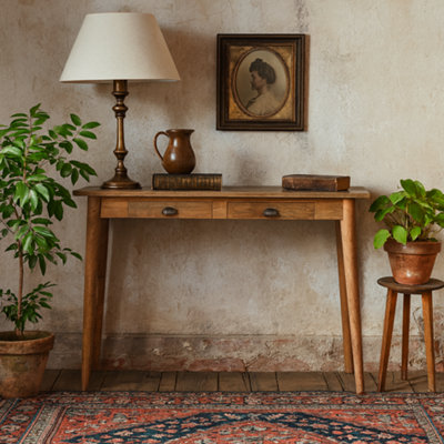 Wyld Haus Alberobello 2-Drawer Scandi Natural Mango Wood Writing Desk from B&Q
