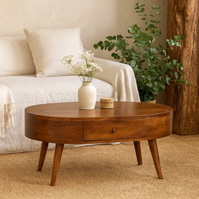Wyld Haus Brescia Low Chestnut Mango Wood Coffee TableCompact Solid Wood Design from B&Q