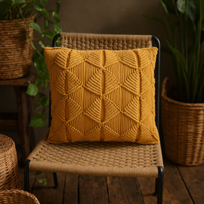Wyld Haus Set Of 2 Rochefort Mustard Handwoven Cushion Covers from B&Q
