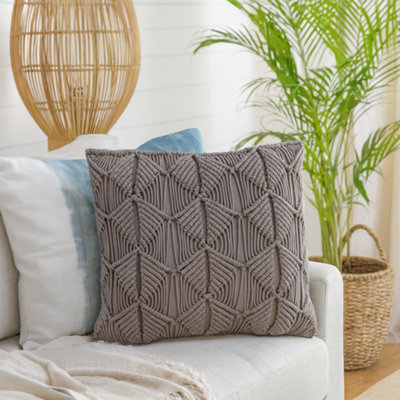 Wyld Haus Rochefort Set Of 2 Grey Handwoven Square Cushion Covers 450X450mm from B&Q