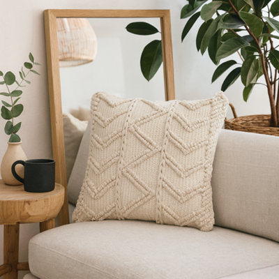 Wyld Haus Alda Set Of 2 Snowshill Cream Zig Zag Handwoven Cushion Covers 45 X 45 Cm from B&Q
