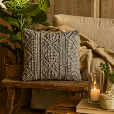 Wyld Haus Sarlat Set Of 2 Handwoven Grey Cushion Covers 45 X 45 Cm from B&Q