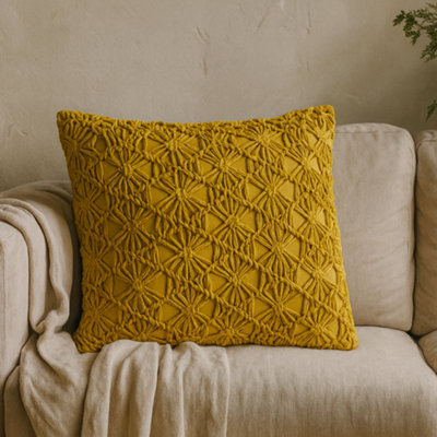 Wyld Haus Set Of 2 Hautvillers Mustard Hanwoven Cushion Covers from B&Q