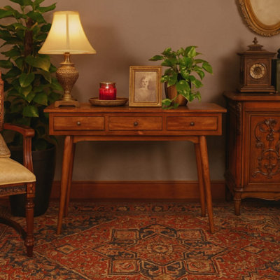 B&Q -  Saint Paul De Vence Large 3 Drawer Chestnut Console