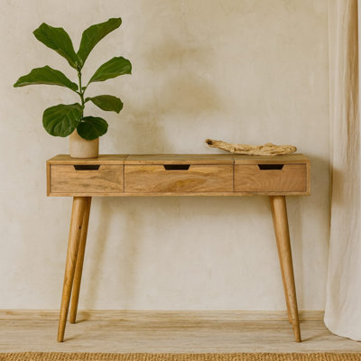 B&Q - Saint Paul De Vence Oak Mango Wood Dressing Table With 3 DrawersWyld Haus.