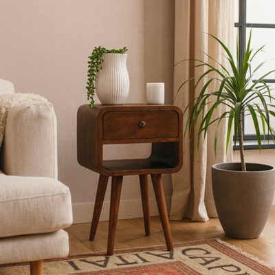 Wyld Haus Pama Compact Chestnut Mango Wood Bedside Table from B&Q