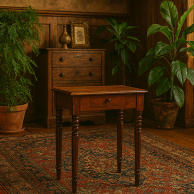 Wyld Haus Chantilly Chestnut Mango Wood Turned Leg Writing Desk from B&Q