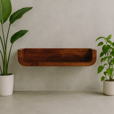 Wyld Haus Dinan Chestnut Mango Wood Floating Console Table from B&Q