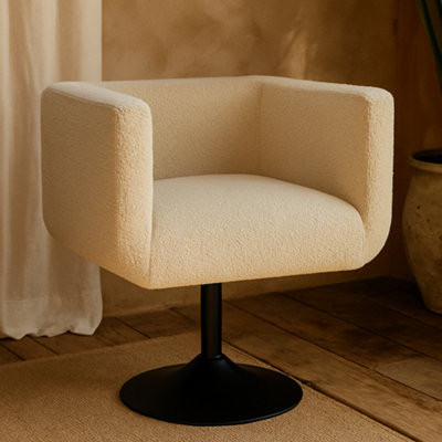 Wyld Haus Kula Cream Boucle Swivel Chair from B&Q